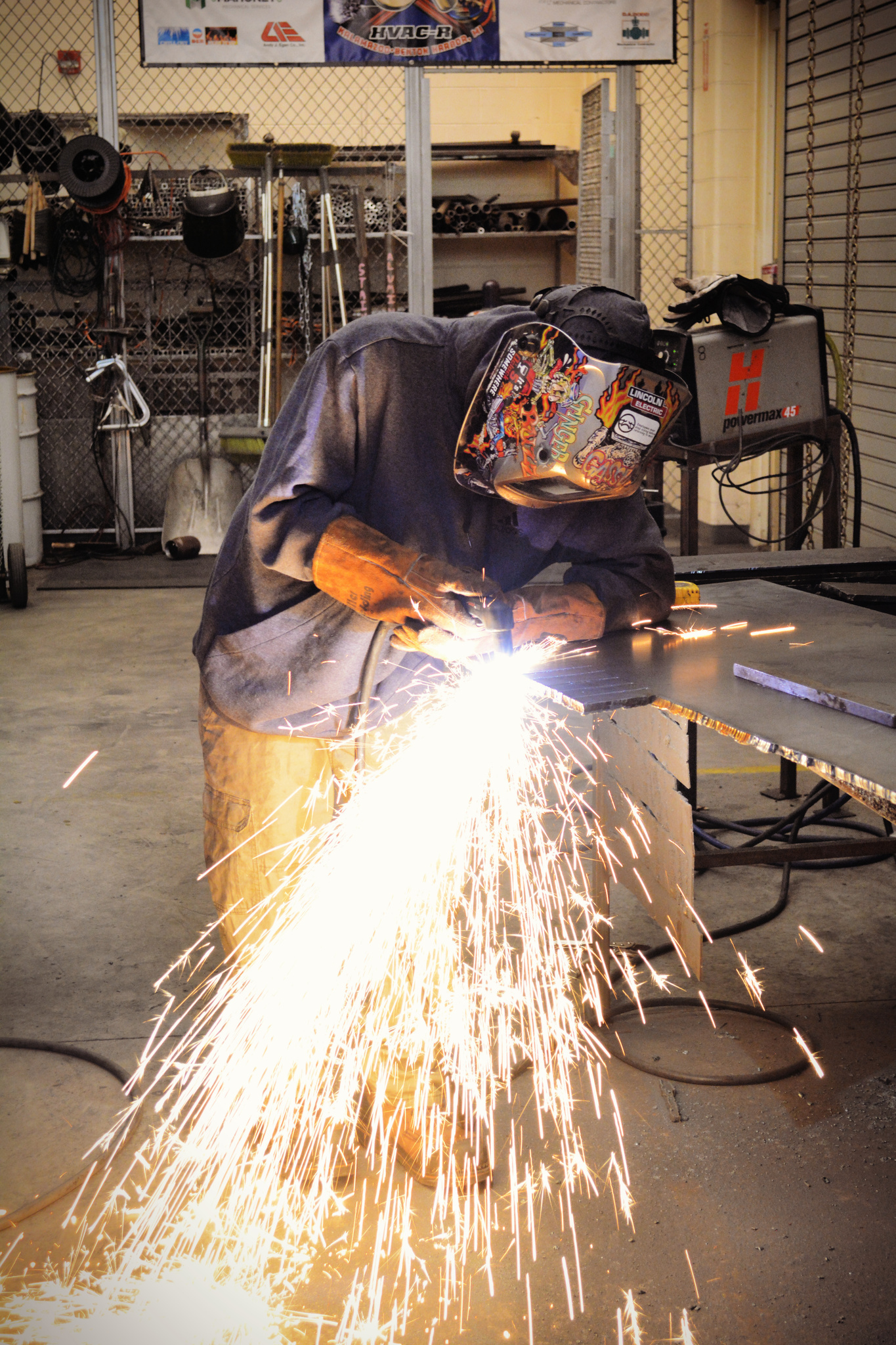 Picture of student welding